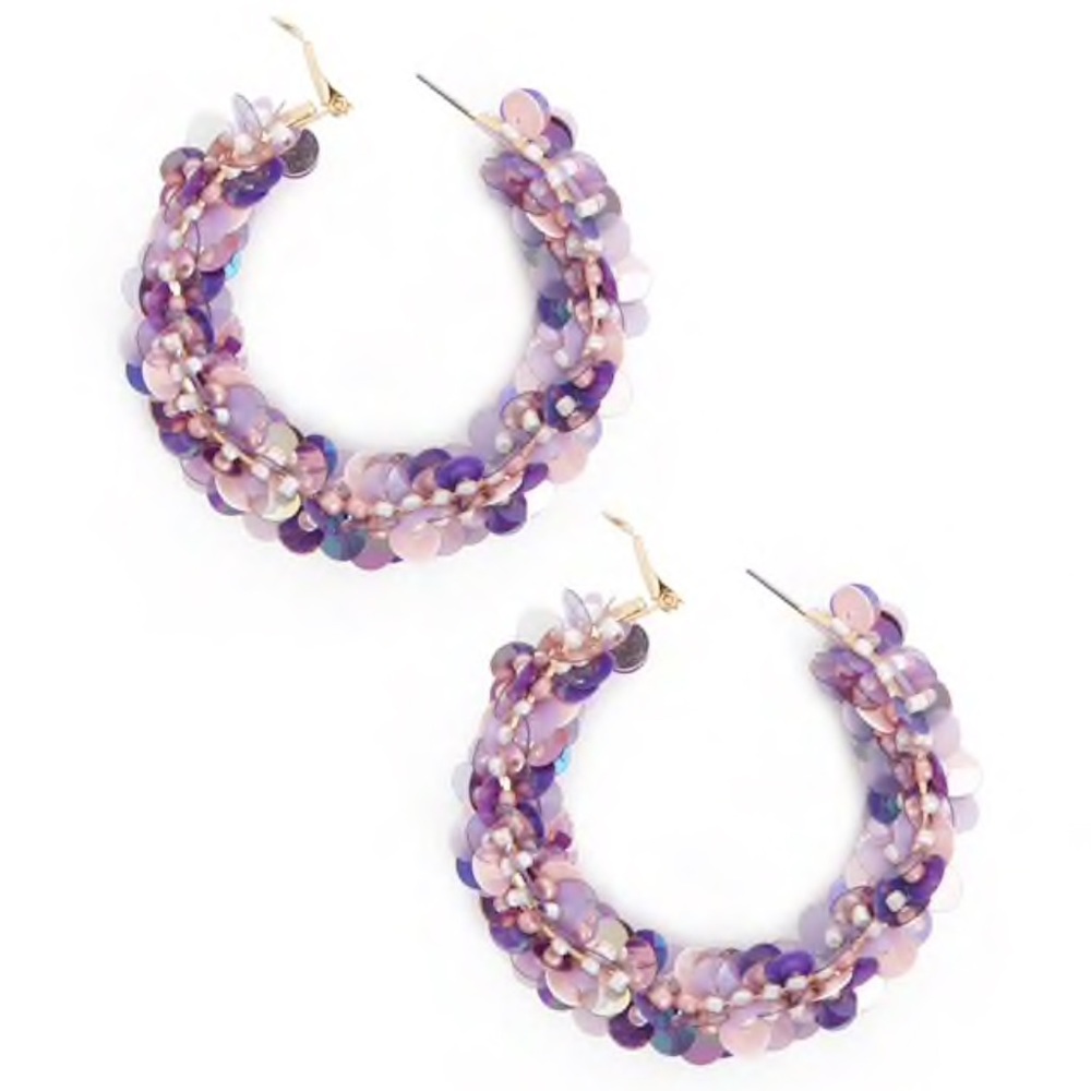 Sequin hoop earrings